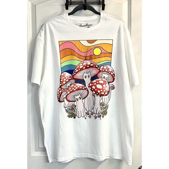 Threadless Other - Threadless Men’s M Mushroom Cats Y2K Shirt Mycology Fungi Foraging Whisperer